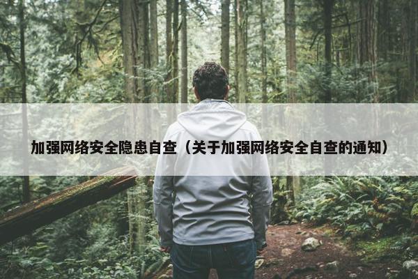 加强网络安全隐患自查（关于加强网络安全自查的通知）