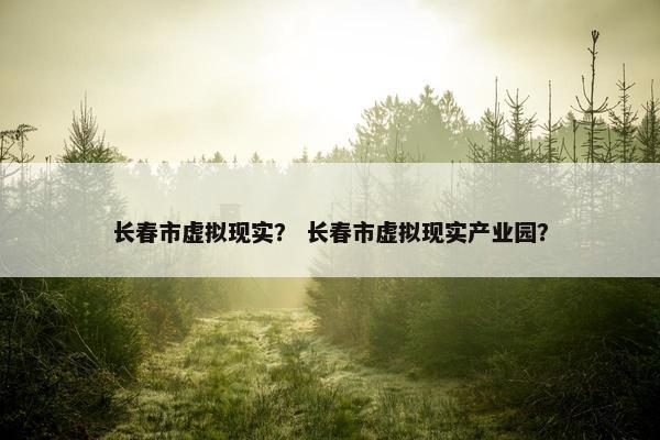 长春市虚拟现实？ 长春市虚拟现实产业园？