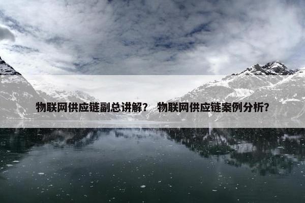 物联网供应链副总讲解？ 物联网供应链案例分析？