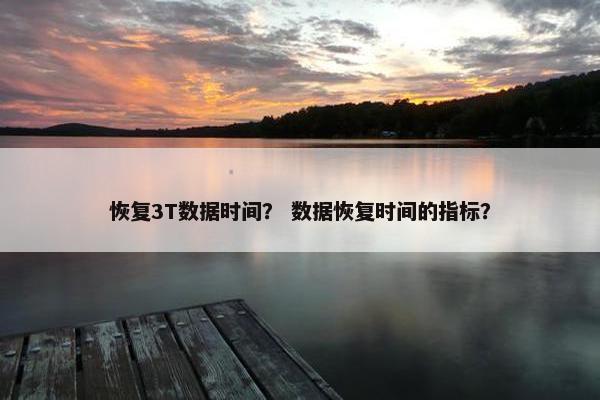 恢复3T数据时间？ 数据恢复时间的指标？
