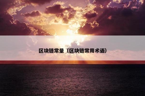 区块链常量（区块链常用术语）