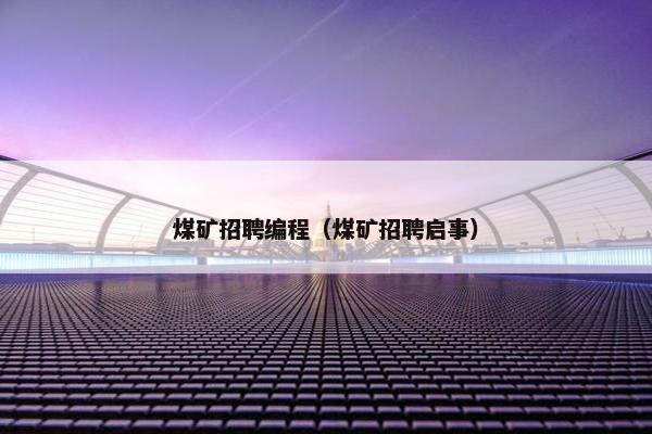煤矿招聘编程（煤矿招聘启事）