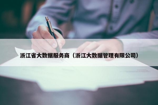 浙江省大数据服务商（浙江大数据管理有限公司）