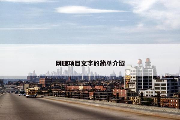 网赚项目文字的简单介绍