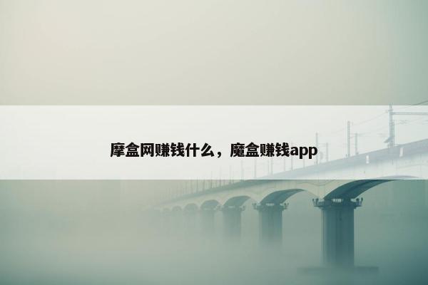 摩盒网赚钱什么，魔盒赚钱app