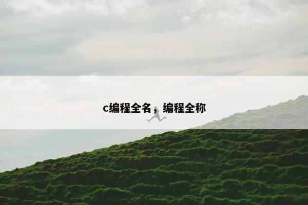c编程全名，编程全称
