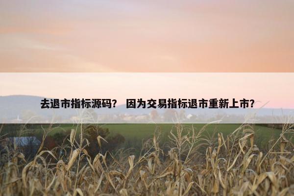 去退市指标源码？ 因为交易指标退市重新上市？