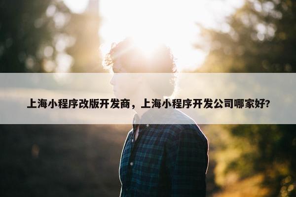 上海小程序改版开发商，上海小程序开发公司哪家好?