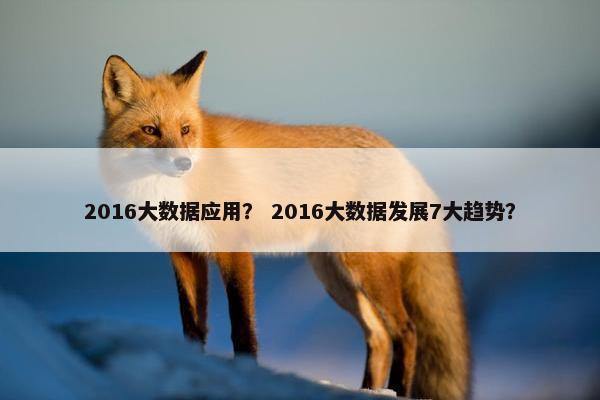 2016大数据应用？ 2016大数据发展7大趋势？