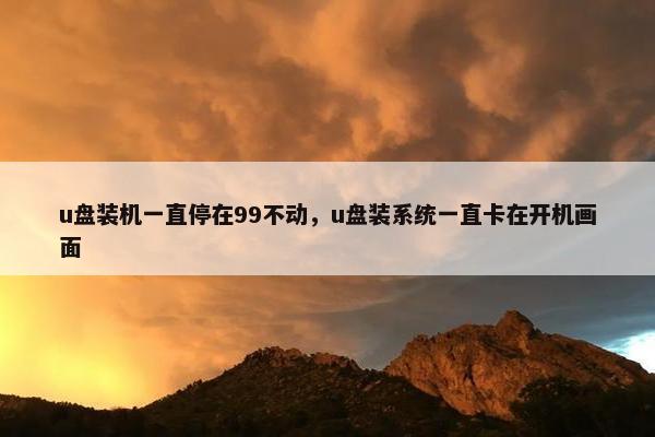 u盘装机一直停在99不动，u盘装系统一直卡在开机画面