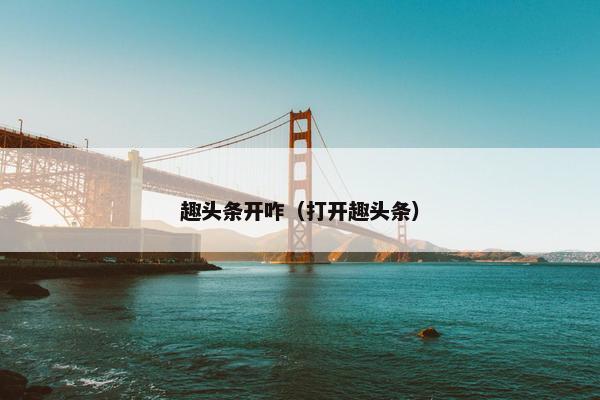 趣头条开咋（打开趣头条）