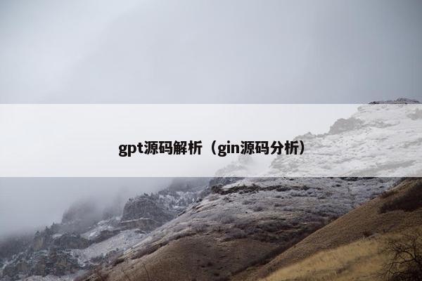 gpt源码解析（gin源码分析）