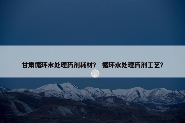 甘肃循环水处理药剂耗材？ 循环水处理药剂工艺？
