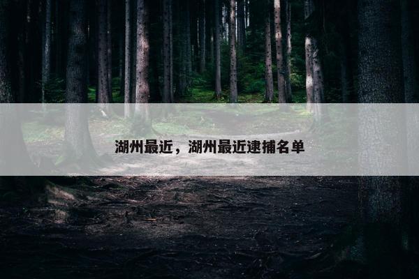 湖州最近，湖州最近逮捕名单