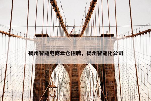 扬州智能电商云仓招聘，扬州智能化公司