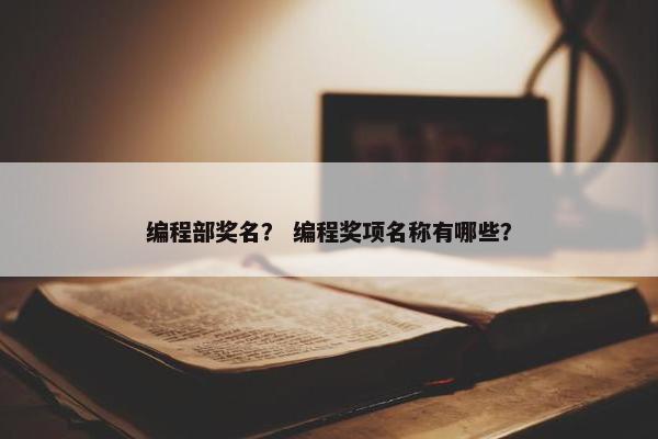 编程部奖名？ 编程奖项名称有哪些？