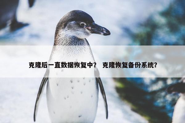 克隆后一直数据恢复中？ 克隆恢复备份系统？
