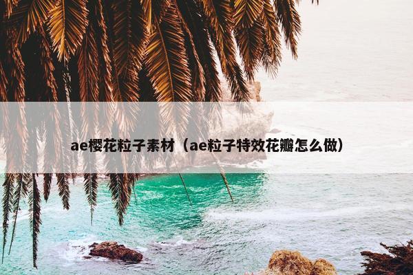 ae樱花粒子素材（ae粒子特效花瓣怎么做）
