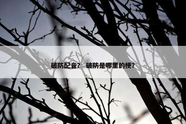 破防配音？ 破防是哪里的梗？