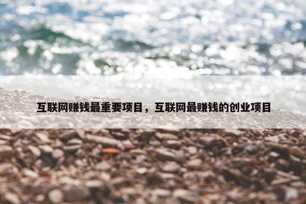互联网赚钱最重要项目，互联网最赚钱的创业项目