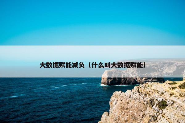 大数据赋能减负（什么叫大数据赋能）