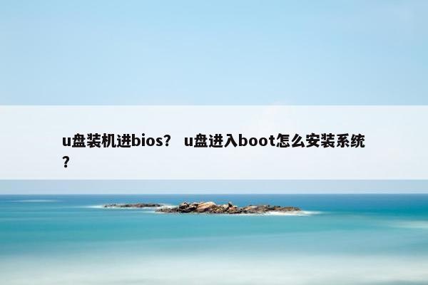 u盘装机进bios？ u盘进入boot怎么安装系统？