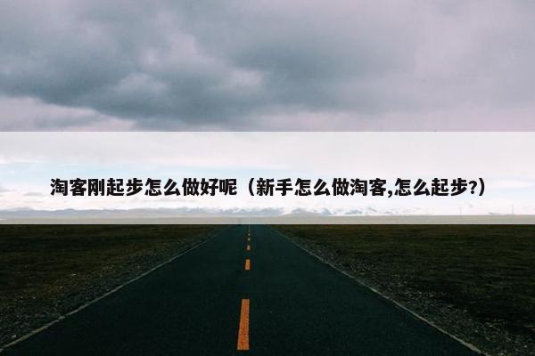 淘客刚起步怎么做好呢（新手怎么做淘客,怎么起步?）