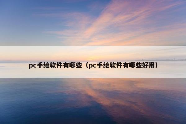 pc手绘软件有哪些（pc手绘软件有哪些好用）