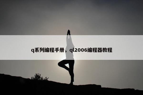 q系列编程手册，ql2006编程器教程
