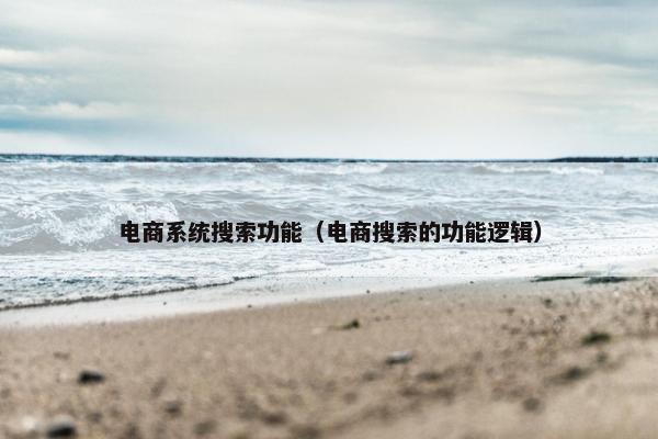 电商系统搜索功能（电商搜索的功能逻辑）
