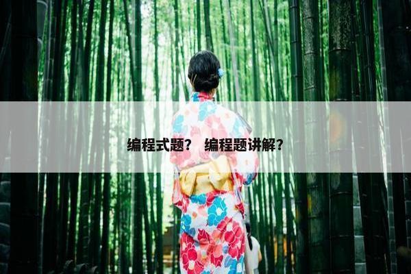 编程式题？ 编程题讲解？