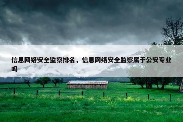 信息网络安全监察排名，信息网络安全监察属于公安专业吗