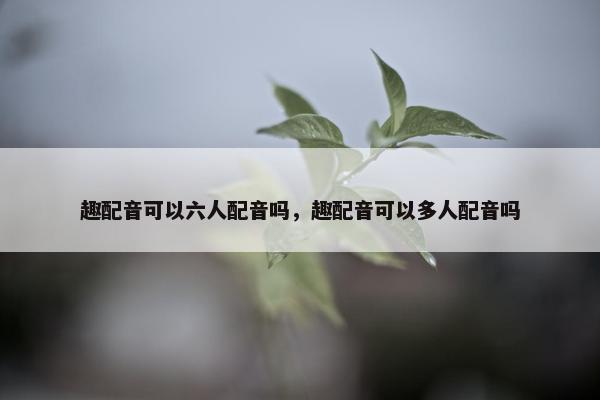 趣配音可以六人配音吗，趣配音可以多人配音吗