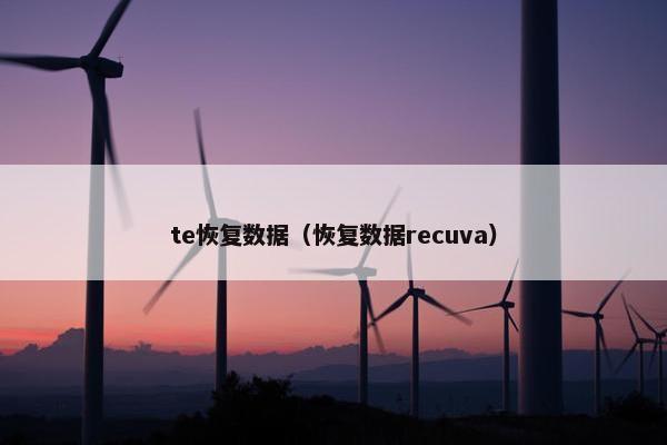 te恢复数据（恢复数据recuva）