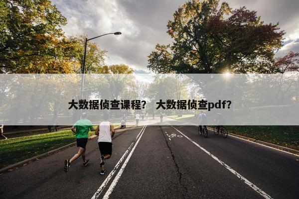 大数据侦查课程？ 大数据侦查pdf？