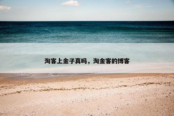 淘客上金子真吗，淘金客的博客