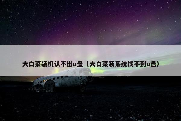 大白菜装机认不出u盘（大白菜装系统找不到u盘）