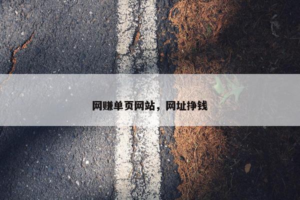 网赚单页网站，网址挣钱
