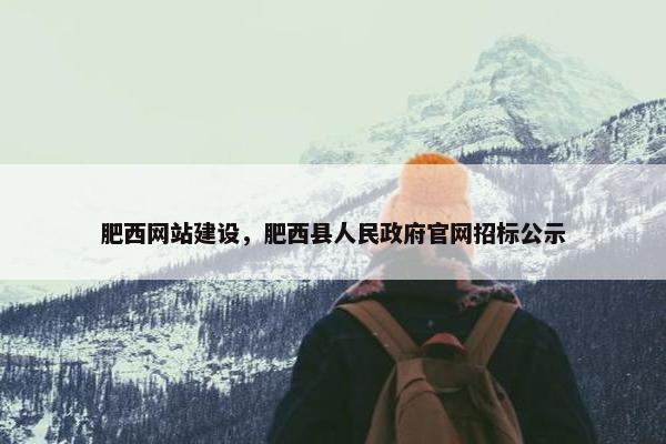肥西网站建设，肥西县人民政府官网招标公示