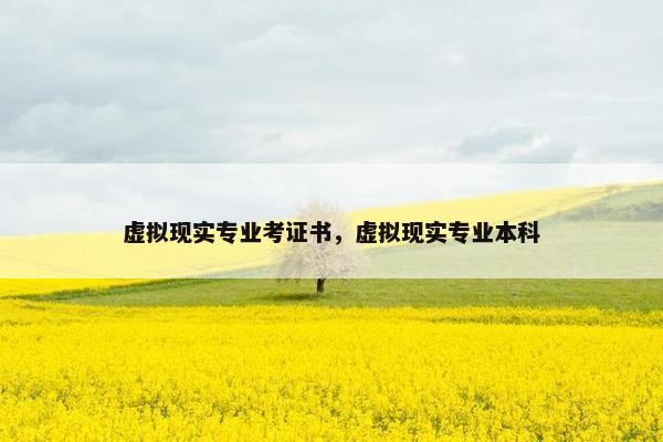 虚拟现实专业考证书，虚拟现实专业本科