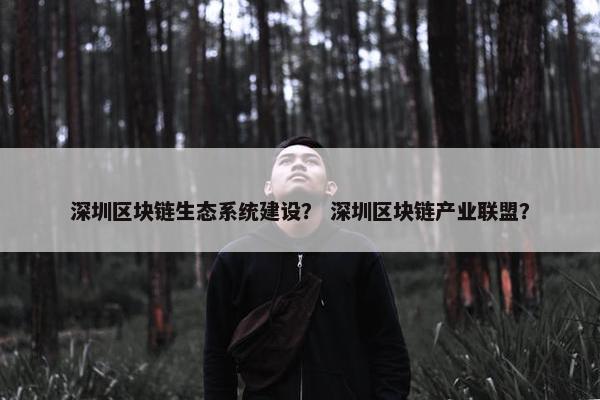 深圳区块链生态系统建设？ 深圳区块链产业联盟？