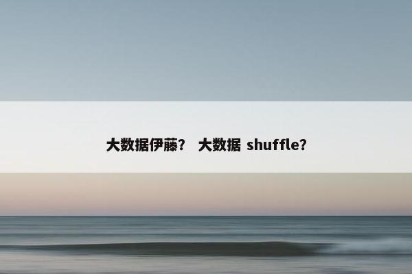 大数据伊藤？ 大数据 shuffle？