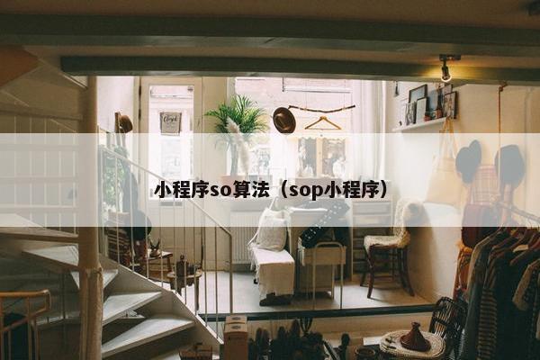 小程序so算法（sop小程序）
