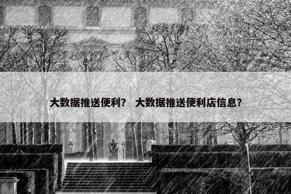 大数据推送便利？ 大数据推送便利店信息？