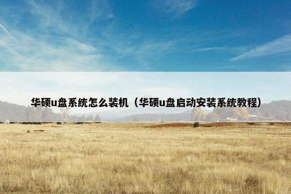 华硕u盘系统怎么装机（华硕u盘启动安装系统教程）