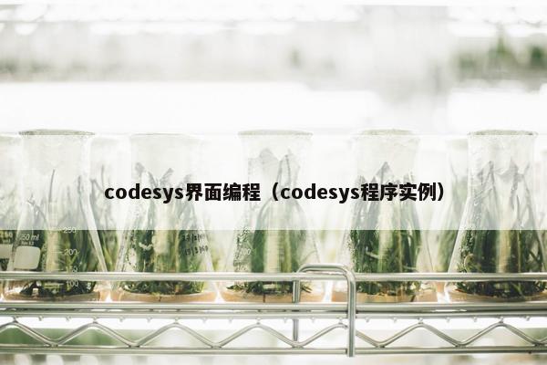 codesys界面编程（codesys程序实例）