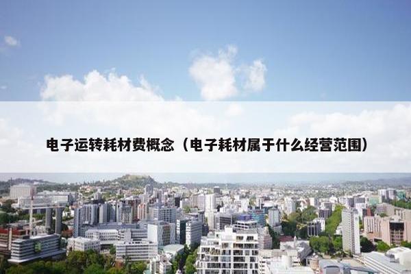 电子运转耗材费概念（电子耗材属于什么经营范围）