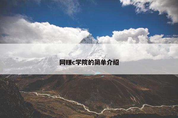 网赚c学院的简单介绍