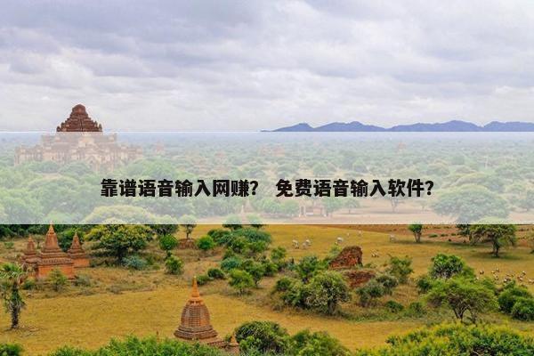 靠谱语音输入网赚？ 免费语音输入软件？