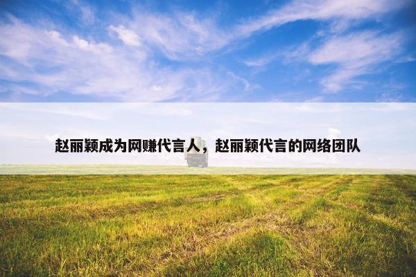 赵丽颖成为网赚代言人，赵丽颖代言的网络团队